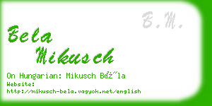 bela mikusch business card